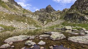 Preview wallpaper stones, rocks, lake, landscape, nature