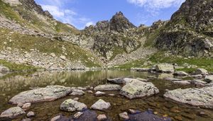 Preview wallpaper stones, rocks, lake, landscape, nature