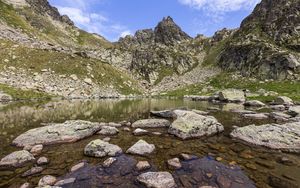 Preview wallpaper stones, rocks, lake, landscape, nature