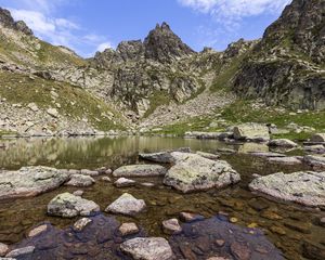 Preview wallpaper stones, rocks, lake, landscape, nature