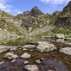 Preview wallpaper stones, rocks, lake, landscape, nature