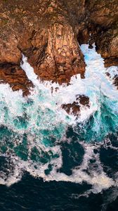 Preview wallpaper stones, rocks, surf, sea, waves