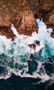 Preview wallpaper stones, rocks, surf, sea, waves