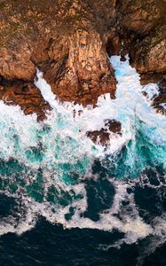 Preview wallpaper stones, rocks, surf, sea, waves