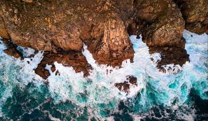 Preview wallpaper stones, rocks, surf, sea, waves