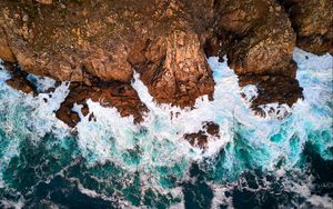 Preview wallpaper stones, rocks, surf, sea, waves