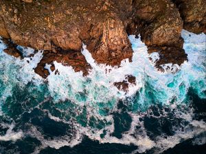 Preview wallpaper stones, rocks, surf, sea, waves