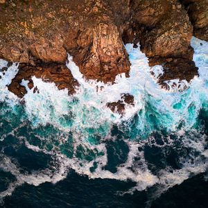 Preview wallpaper stones, rocks, surf, sea, waves