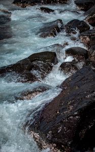 Preview wallpaper stones, rocks, surf, sea, waves, water