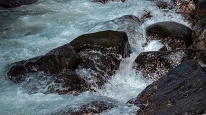 Preview wallpaper stones, rocks, surf, sea, waves, water