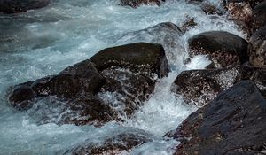 Preview wallpaper stones, rocks, surf, sea, waves, water