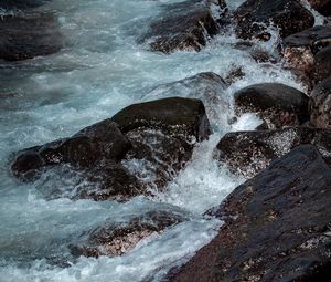 Preview wallpaper stones, rocks, surf, sea, waves, water