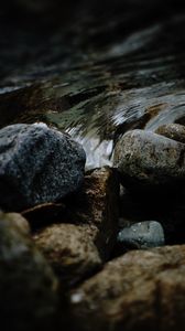 Preview wallpaper stones, rocks, water, stream