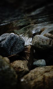 Preview wallpaper stones, rocks, water, stream