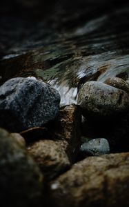 Preview wallpaper stones, rocks, water, stream