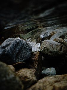 Preview wallpaper stones, rocks, water, stream