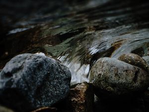 Preview wallpaper stones, rocks, water, stream