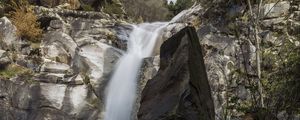 Preview wallpaper stones, rocks, waterfall, landscape, nature, water