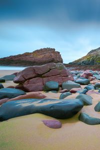 Preview wallpaper stones, sand, coast, rock