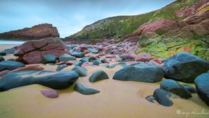 Preview wallpaper stones, sand, coast, rock