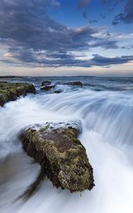 Preview wallpaper stones, sea, cascade