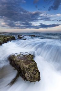 Preview wallpaper stones, sea, cascade