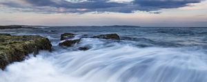 Preview wallpaper stones, sea, cascade