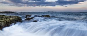 Preview wallpaper stones, sea, cascade