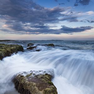 Preview wallpaper stones, sea, cascade