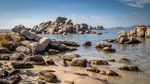 Preview wallpaper stones, sea, coast, sand, nature