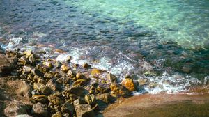Preview wallpaper stones, sea, foam, nature