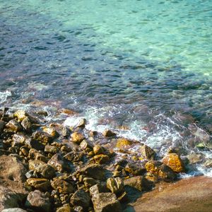 Preview wallpaper stones, sea, foam, nature