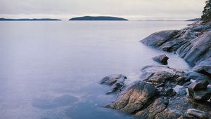 Preview wallpaper stones, sea, horizon, island