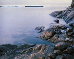 Preview wallpaper stones, sea, horizon, island