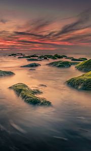 Preview wallpaper stones, sea, moss