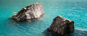 Preview wallpaper stones, sea, mountains, rocks, trees, nature