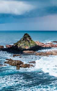 Preview wallpaper stones, sea, ocean, surf, foam