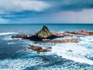 Preview wallpaper stones, sea, ocean, surf, foam