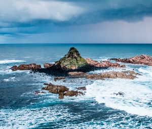 Preview wallpaper stones, sea, ocean, surf, foam