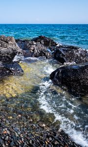 Preview wallpaper stones, sea, pebbles, nature