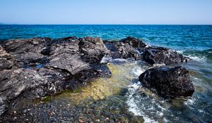 Preview wallpaper stones, sea, pebbles, nature