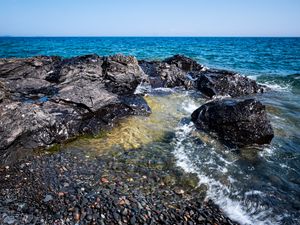 Preview wallpaper stones, sea, pebbles, nature