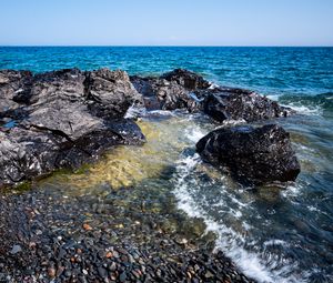 Preview wallpaper stones, sea, pebbles, nature