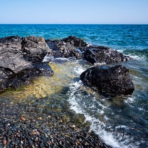 Preview wallpaper stones, sea, pebbles, nature