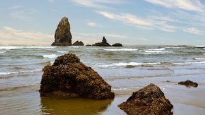 Preview wallpaper stones, sea, rock, nature, landscape