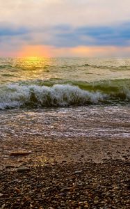 Preview wallpaper stones, sea, shore, surf