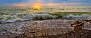 Preview wallpaper stones, sea, shore, surf