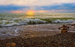 Preview wallpaper stones, sea, shore, surf