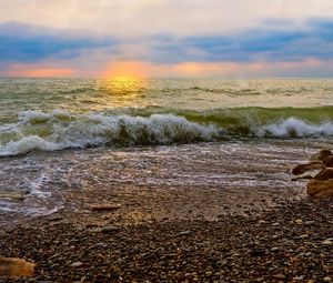 Preview wallpaper stones, sea, shore, surf