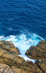 Preview wallpaper stones, sea, shore, foam, splashes, nature